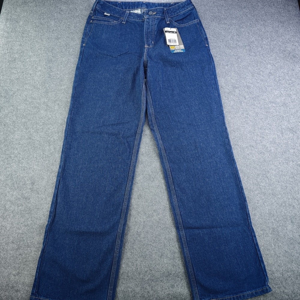 Carhartt FR Jeans Women's 6x32 NWT NFPA2112 Blue‎ Denim Flame Resistant 31x32